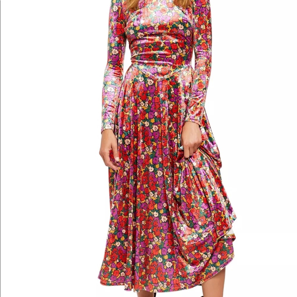 Free People Heartlands Velvet Midi Dress
